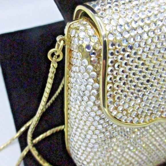 Judith Leiber Clutch Purse Swarovski Gold Sparkle - Picture 5 of 5